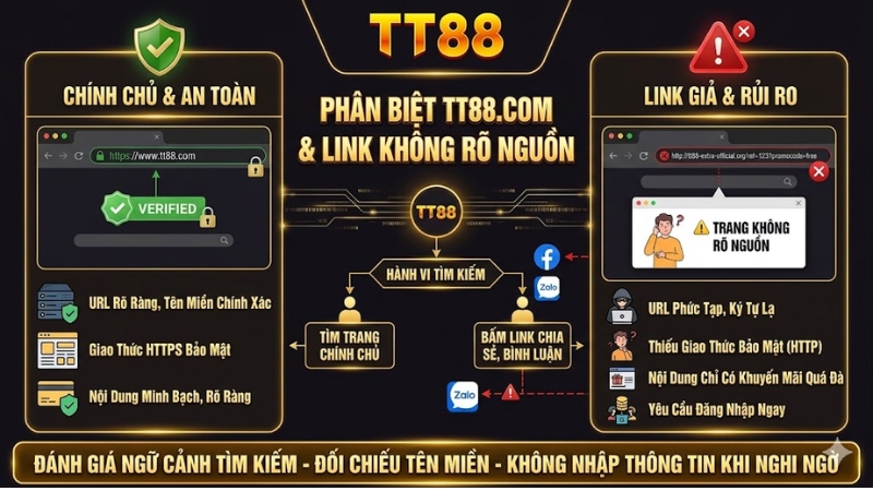 Phân Biệt TT88 COM Với Các Link Không Rõ Nguồn
