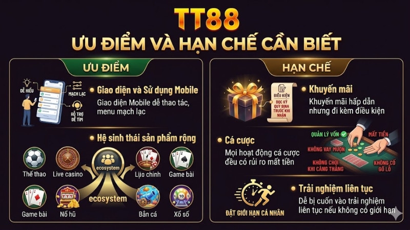 Ưu Điểm Và Hạn Chế Cần Biết nhà cái TT88